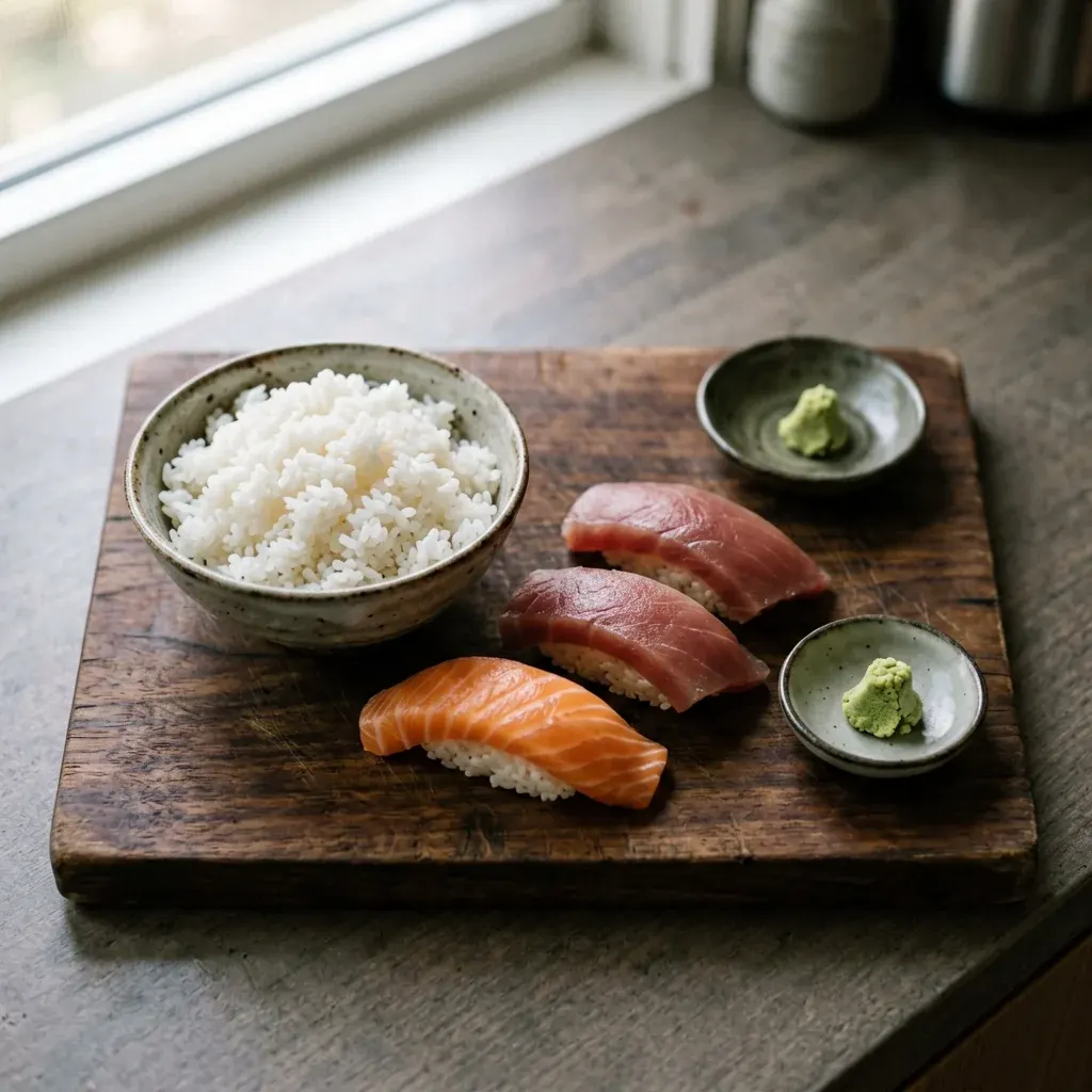 Нигири со спайси-тунцом гункан — шаг 1