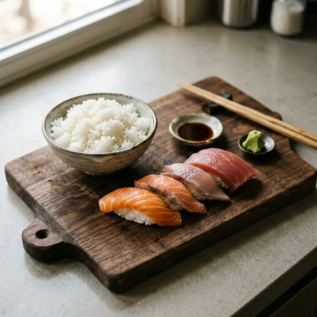 Нигири с угрём и кунжутом — шаг 1