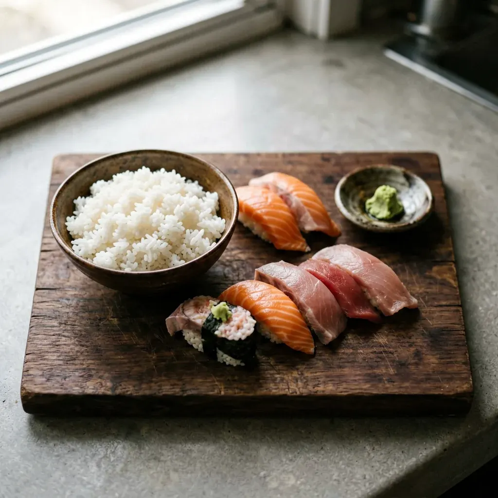 Тэмари-суши с тунцом и огурцом — шаг 1