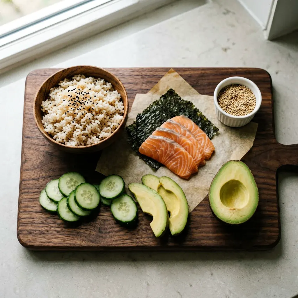 Острый тунец с васаби и тобико — шаг 1