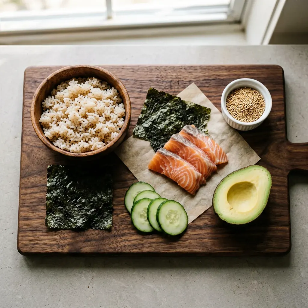 Ролл с моцареллой и помидором черри — шаг 1