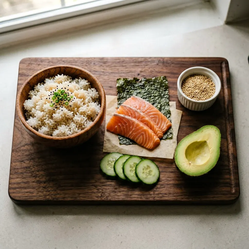 Тэмаки с угрём и огурцом — шаг 1