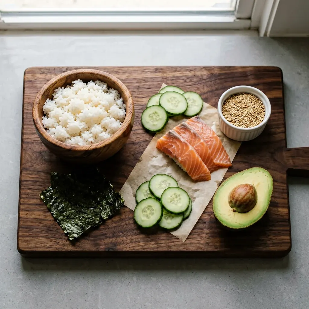 Кимура-маки с тунцом и укропом — шаг 1