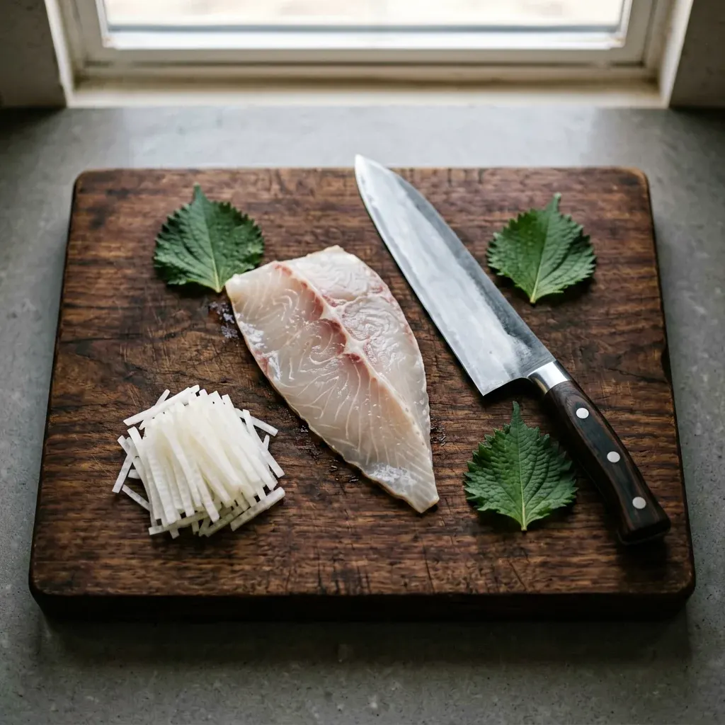 Сашими из ставриды адзи — шаг 1