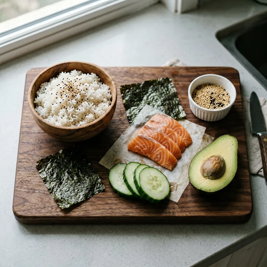 Канада с креветкой и тобико — шаг 1