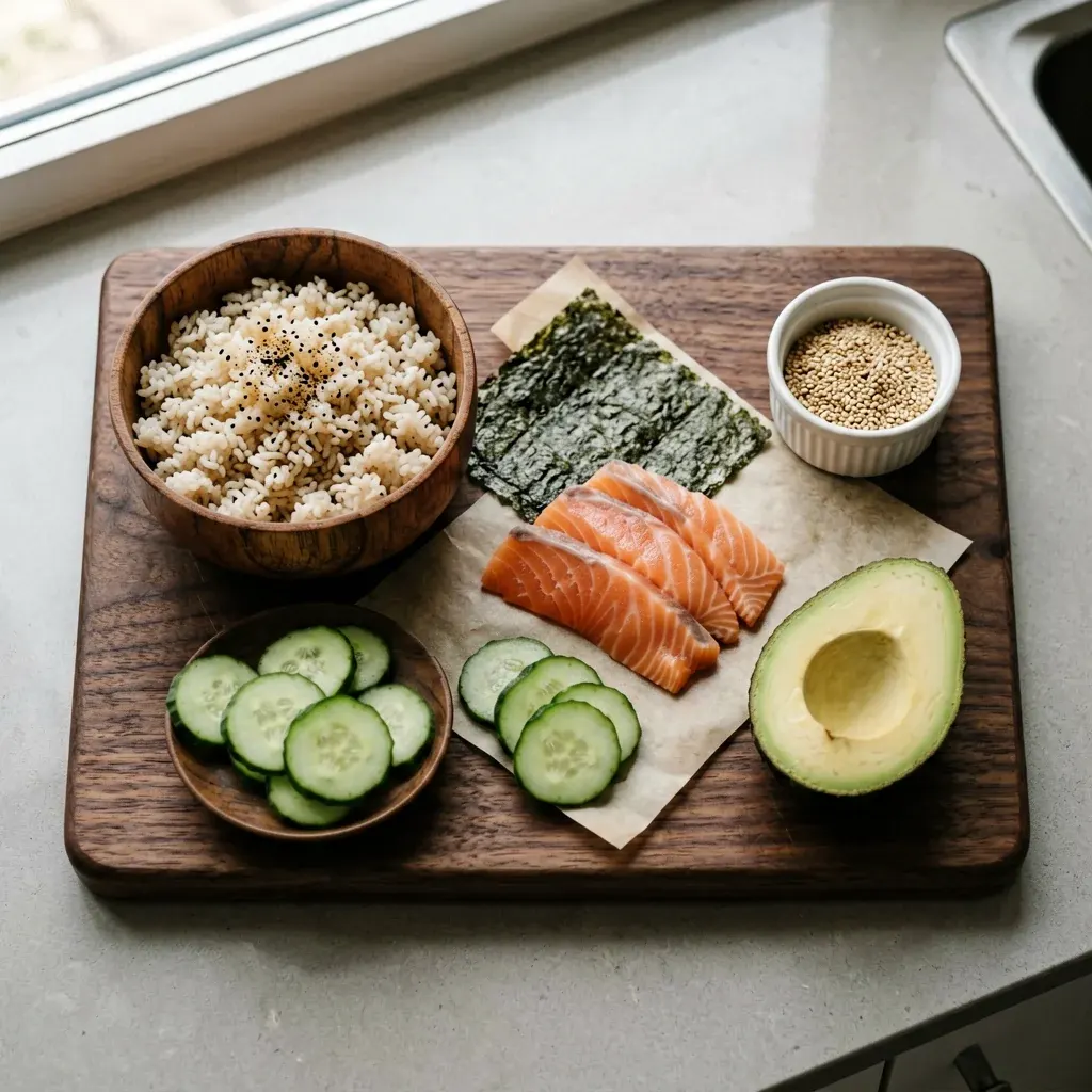 Темпура-ролл с лососем и манго — шаг 1