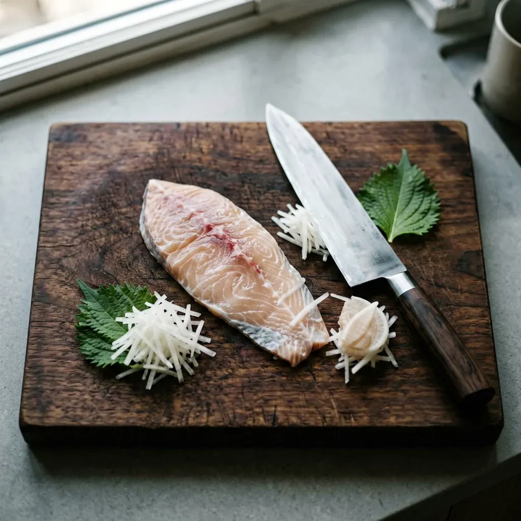 Сашими-микс с тремя видами рыбы — шаг 1