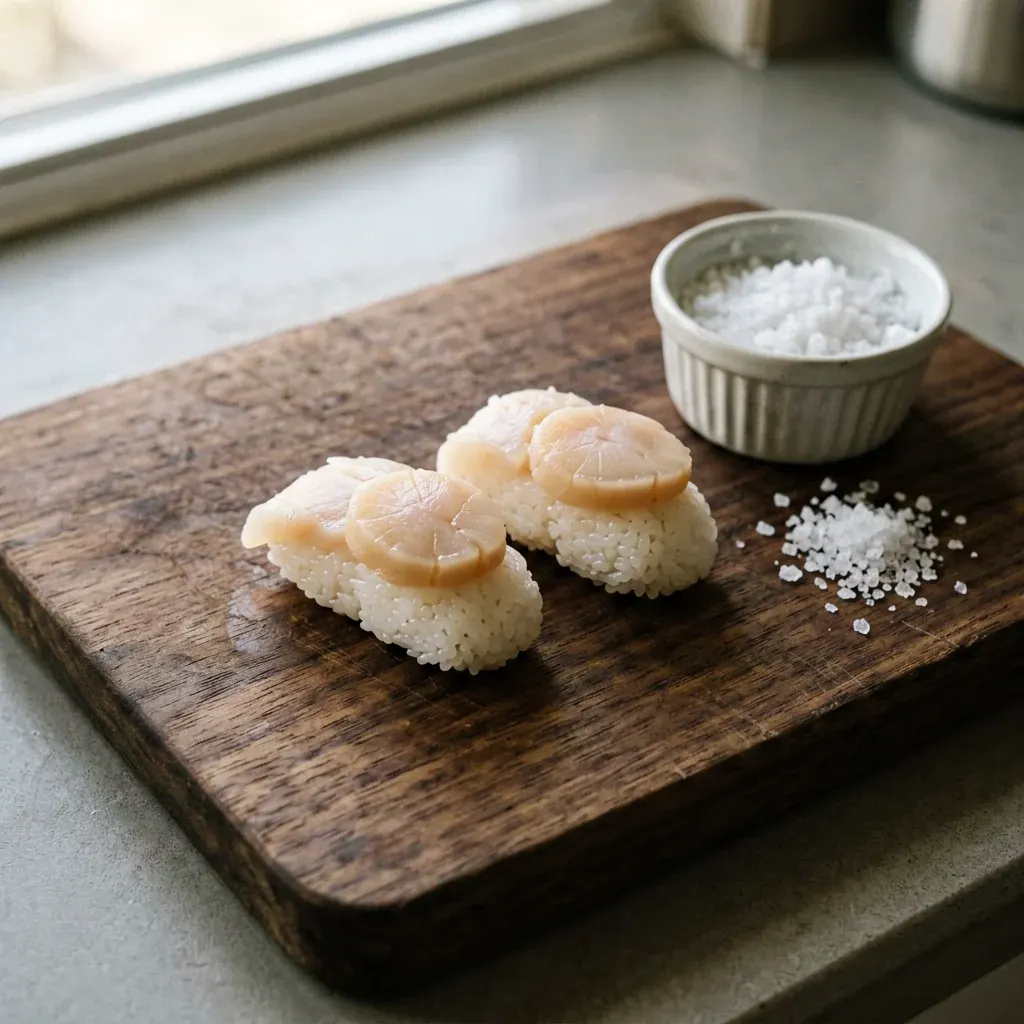 Нигири с морским гребешком и солью — шаг 2
