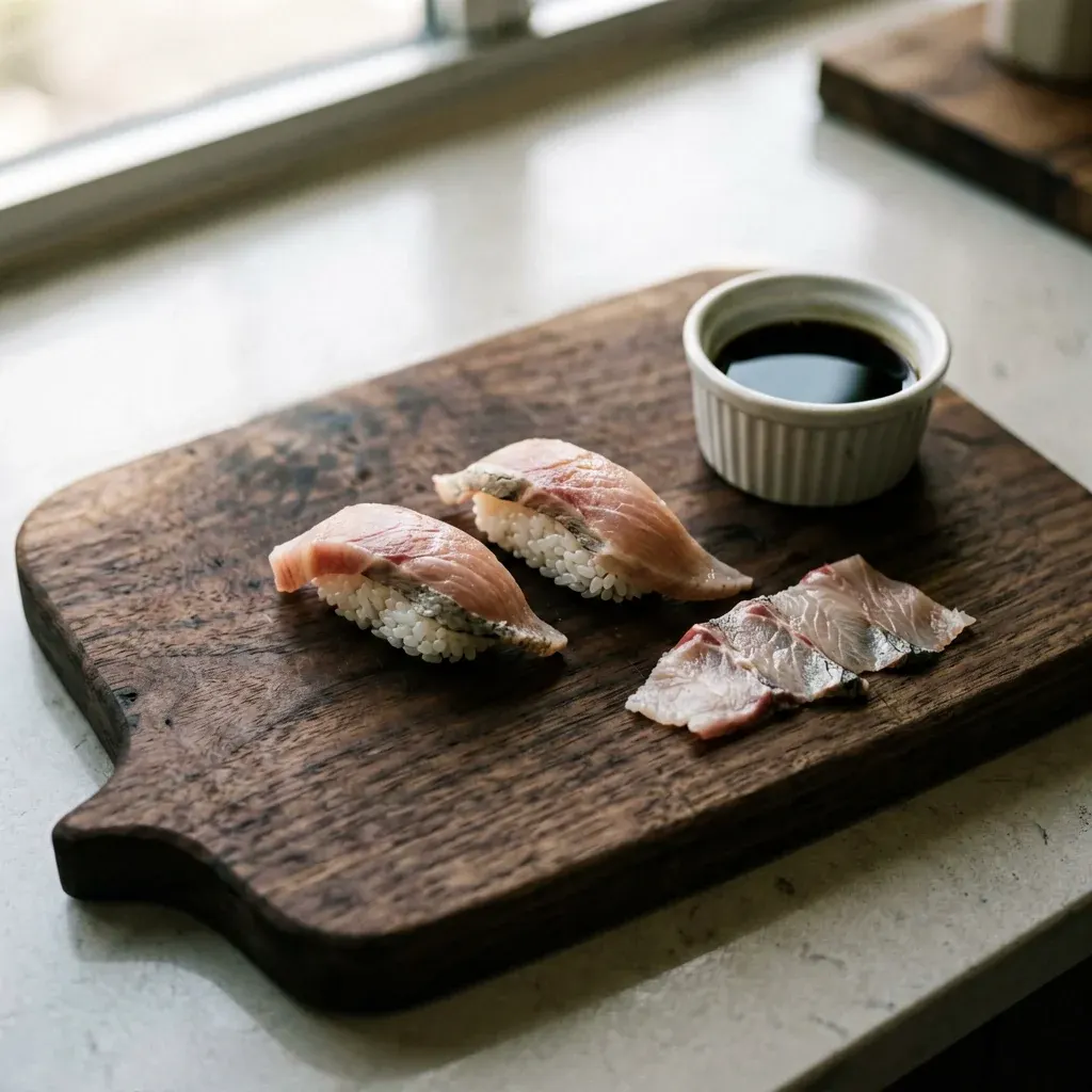 Нигири с обжаренным лососем (абури) — шаг 2