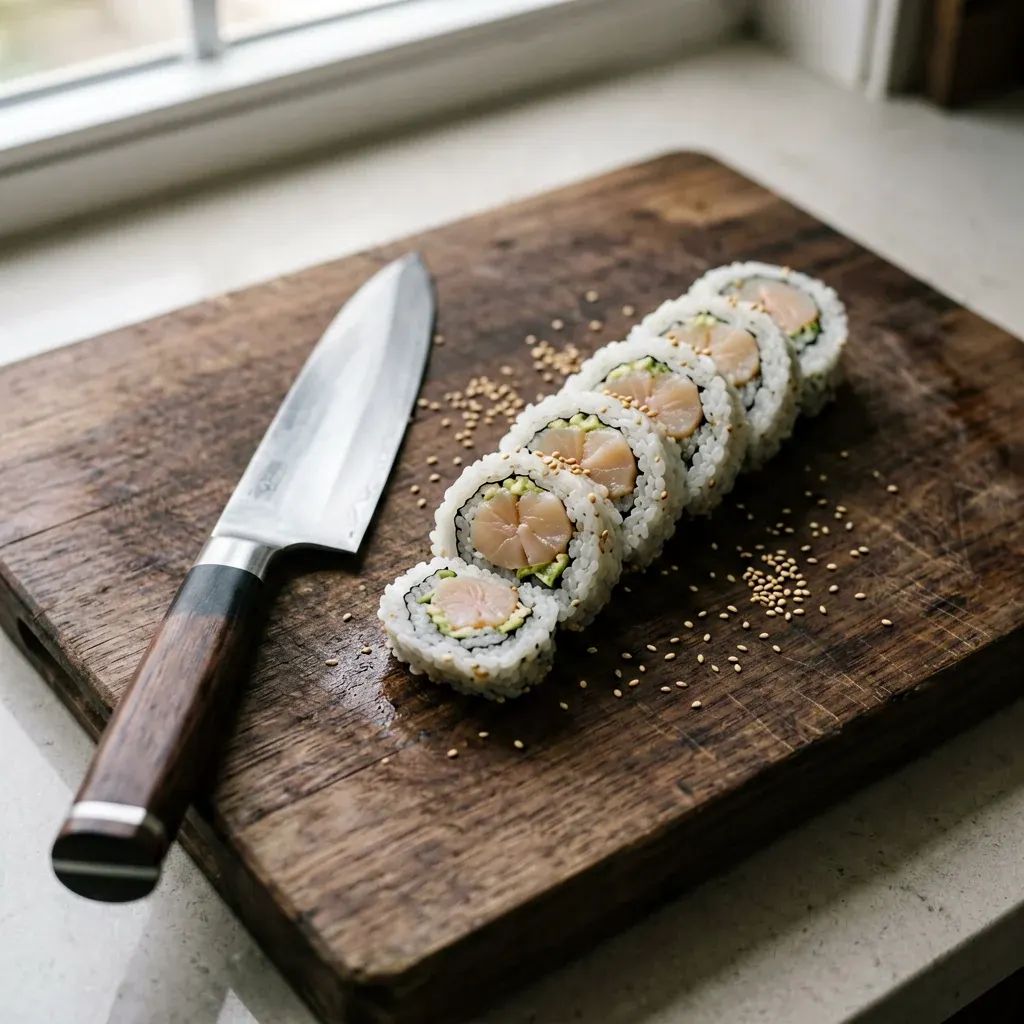 Хокки с гребешком и икрой — шаг 3