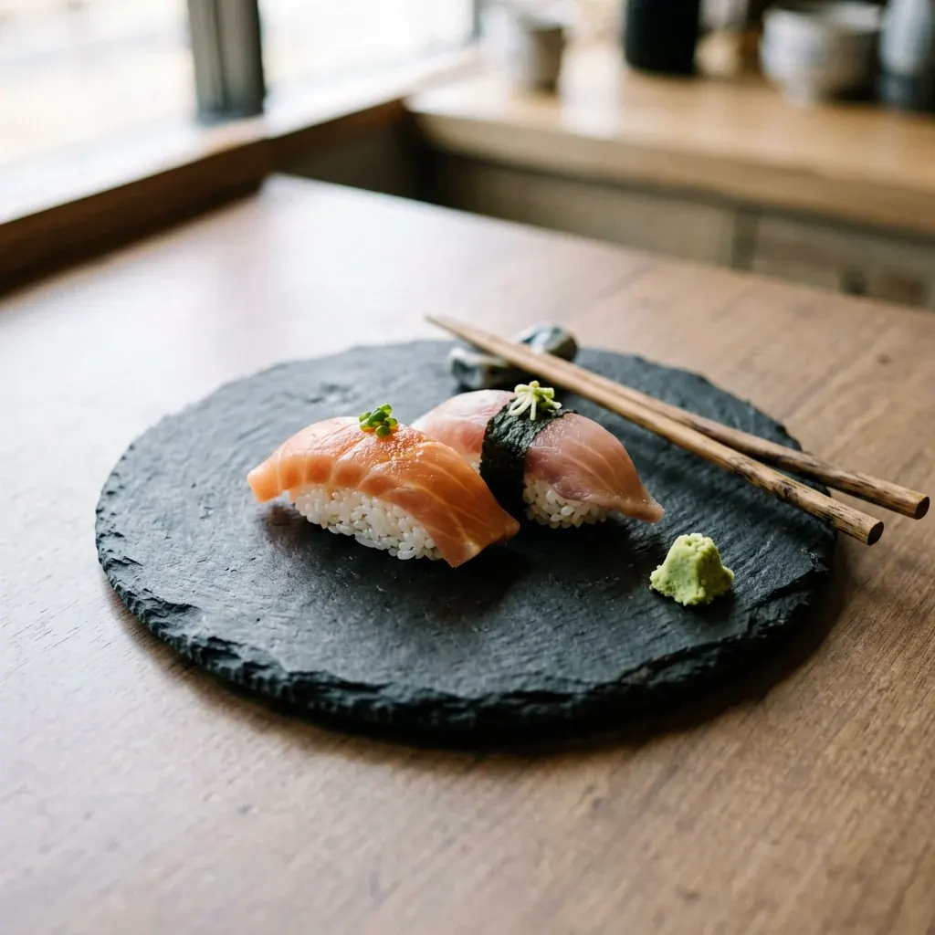 Нигири с обжаренным лососем (абури) — шаг 3