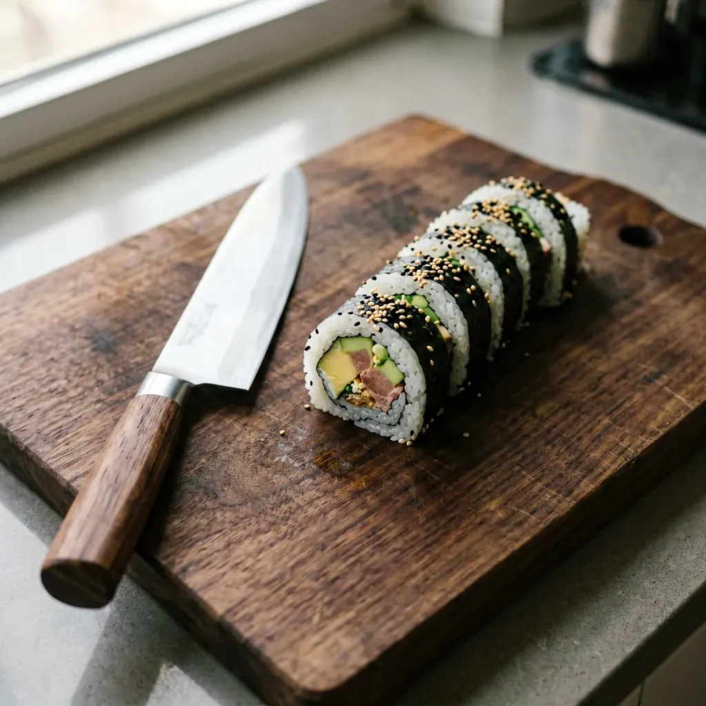 Зелёный дракон с авокадо и огурцом — шаг 3