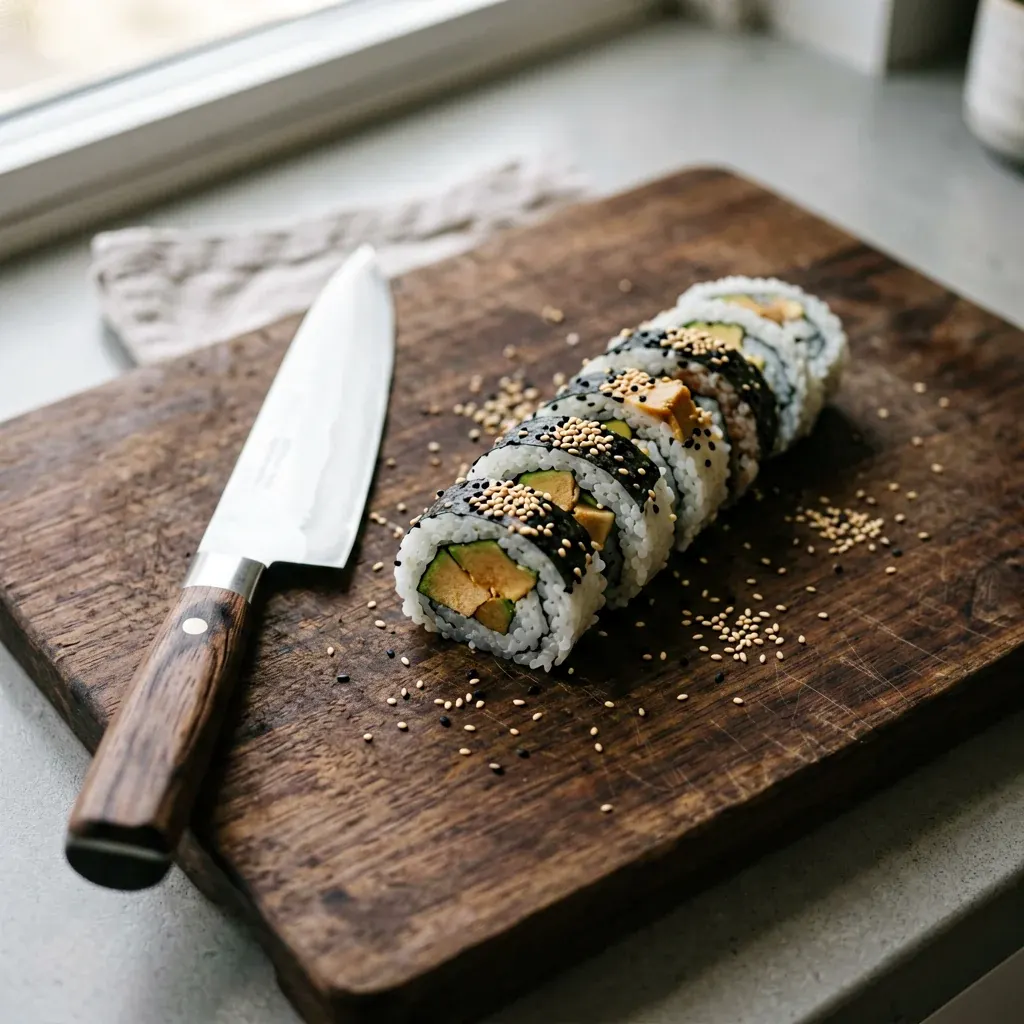 Веганский ролл с тыквой и кунжутом — шаг 3