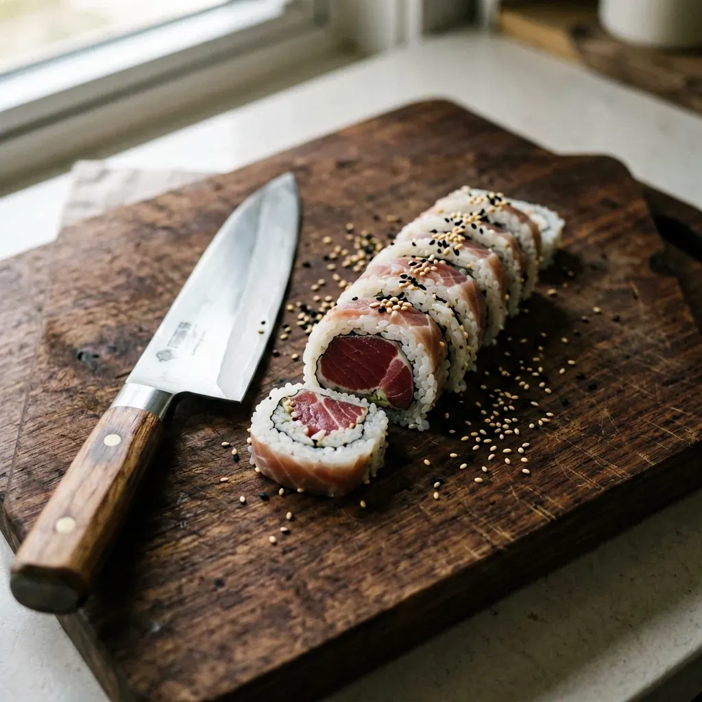 Ролл с тунцом и хамоном — шаг 3