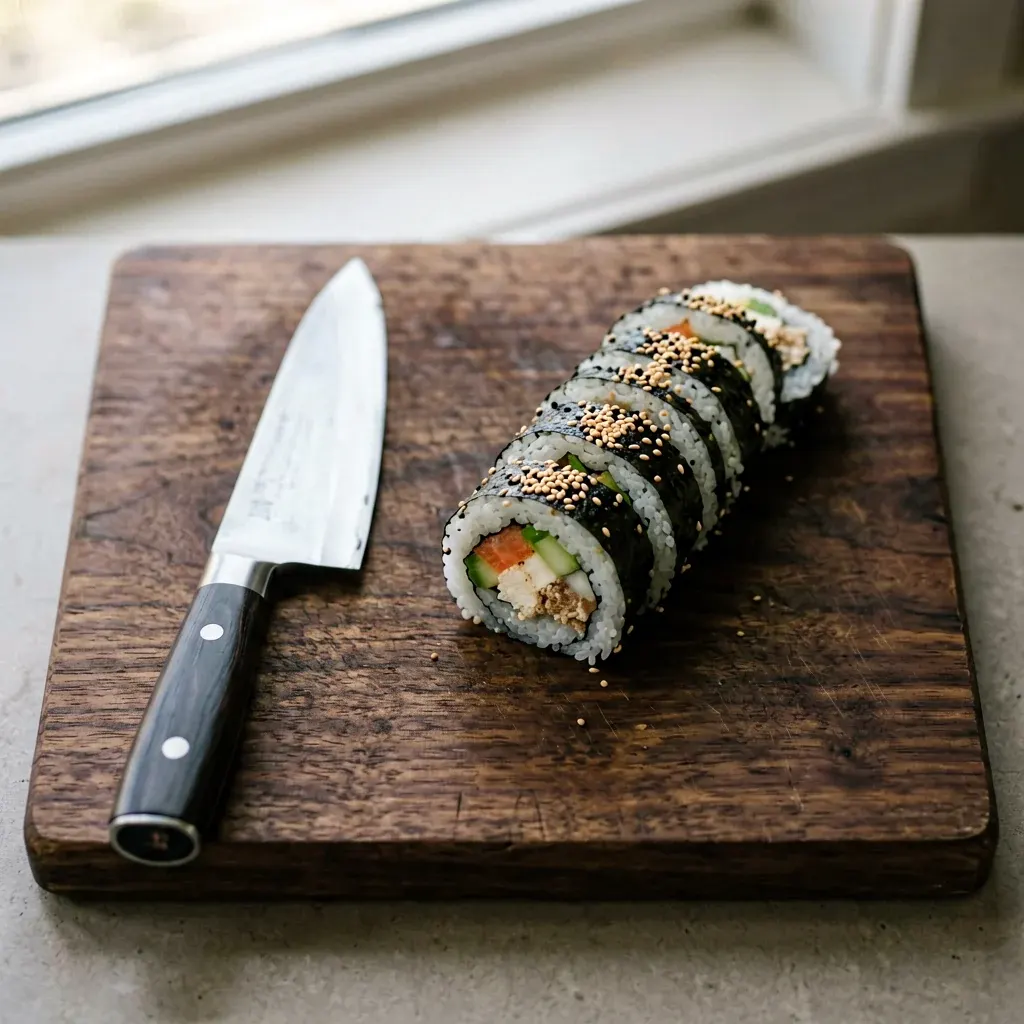 Сасими-маки с лососем без огурца — шаг 3