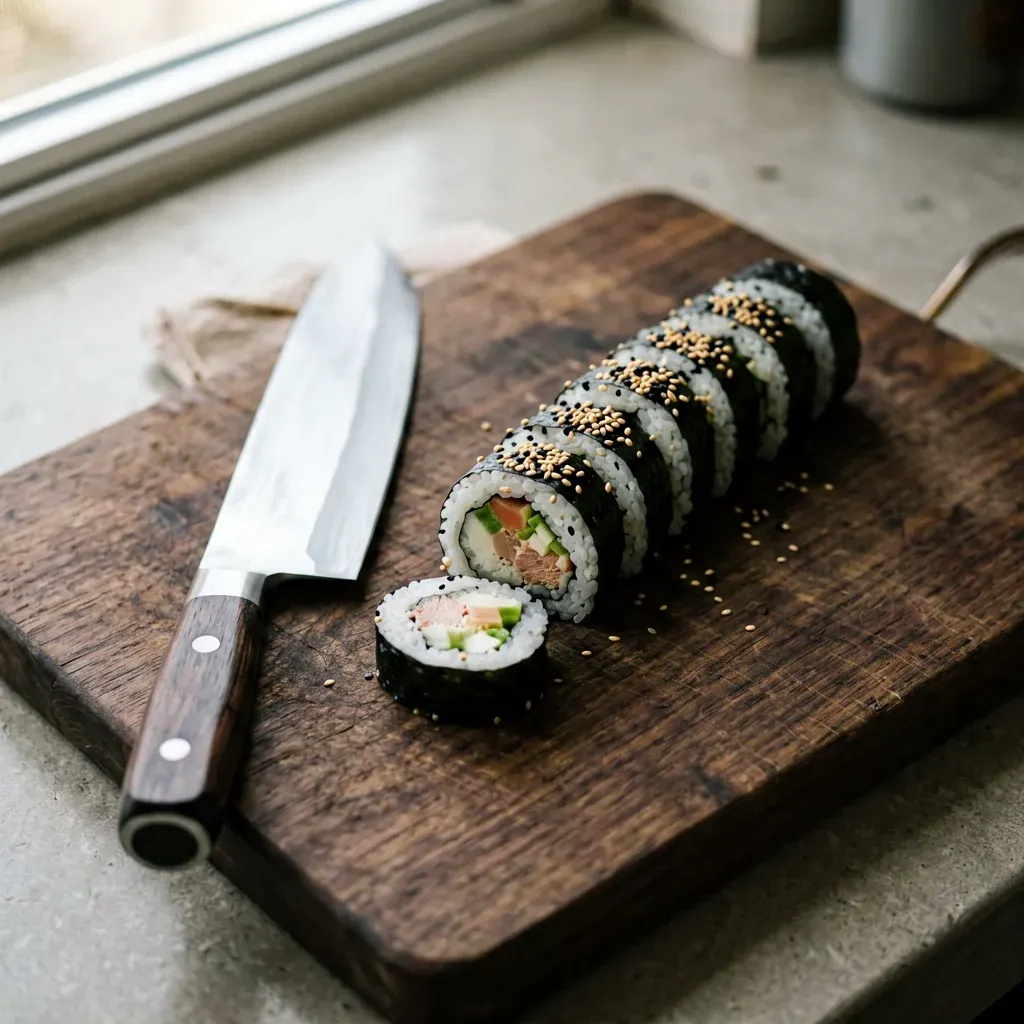 Радужный ролл с пятью видами рыбы — шаг 3