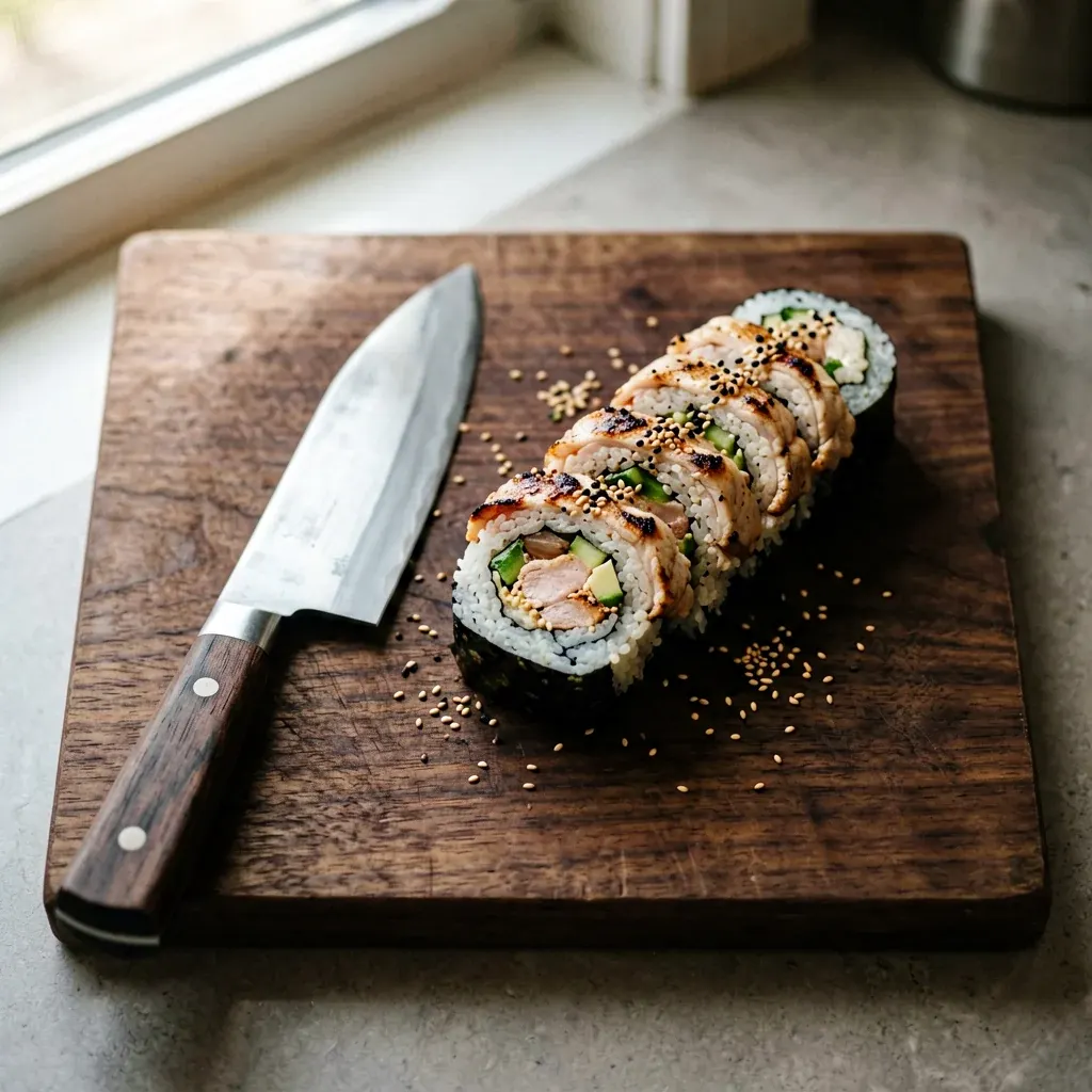 Ролл с курицей терияки и манго — шаг 3