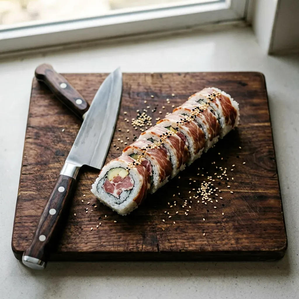 Ролл с инжиром и хамоном — шаг 3