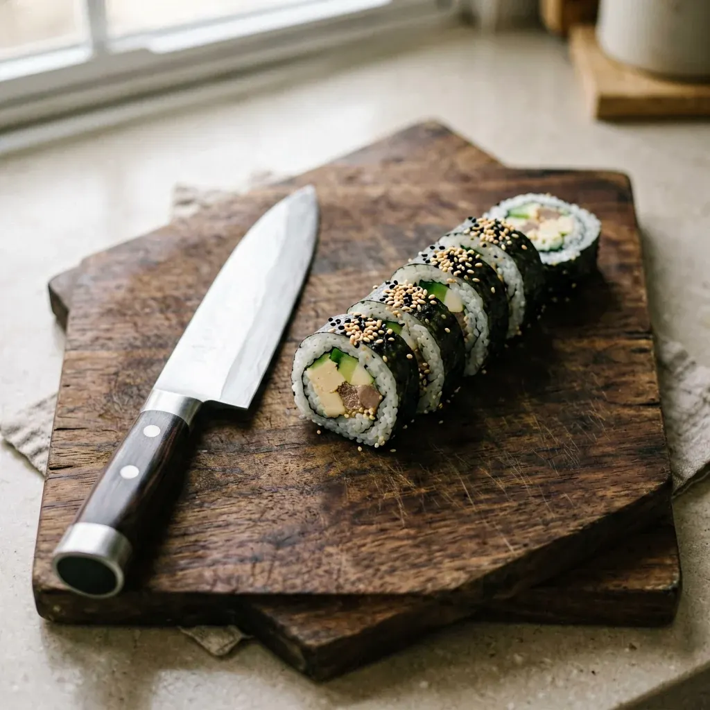 Ролл с лососем и юдзу-соусом — шаг 3