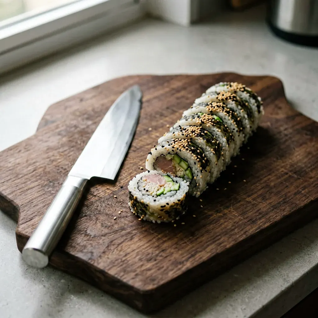 Сяке-маки классический с лососем — шаг 3