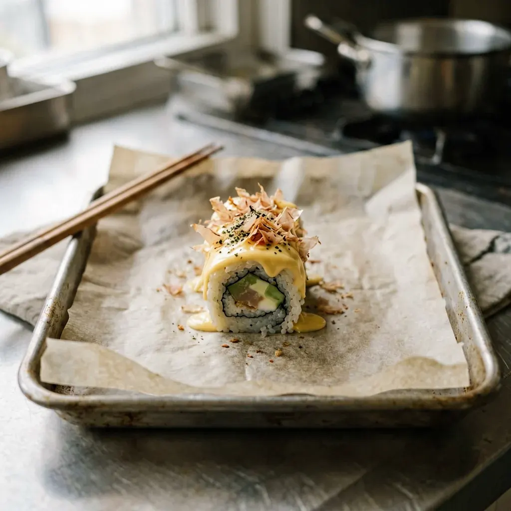Запечённый ролл с креветкой и сыром — шаг 4