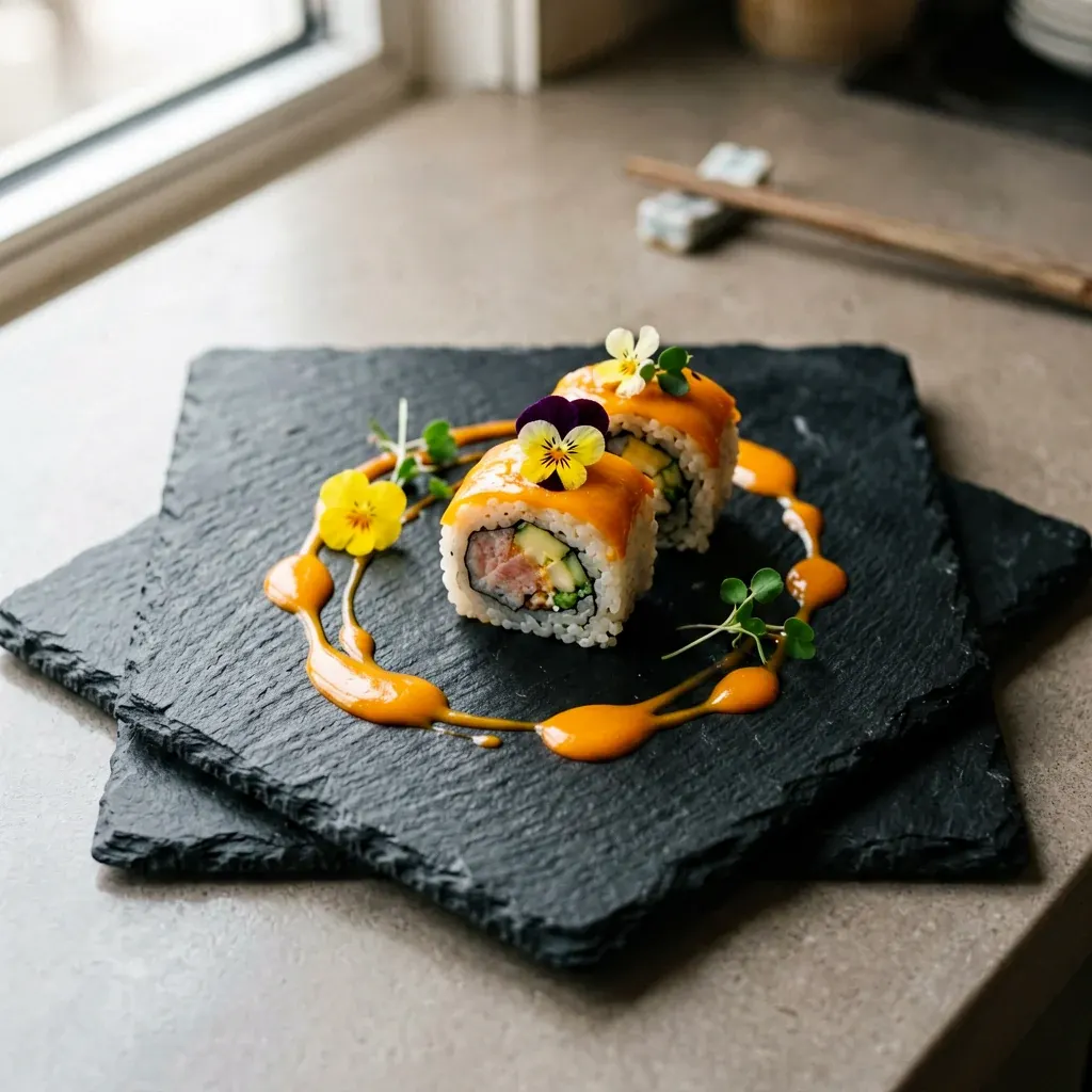 Ролл с лососем и юдзу-соусом — шаг 4