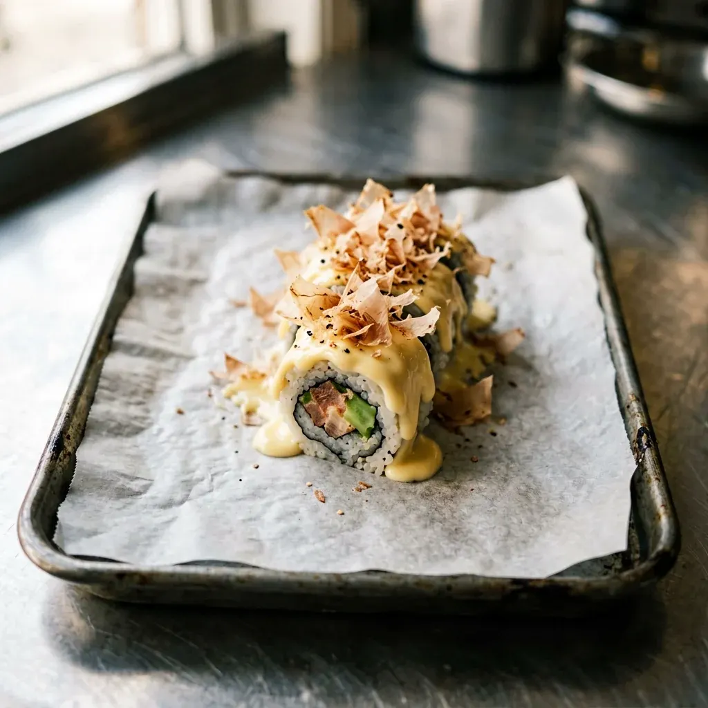 Запечённый ролл с угрём и спайси-соусом — шаг 4