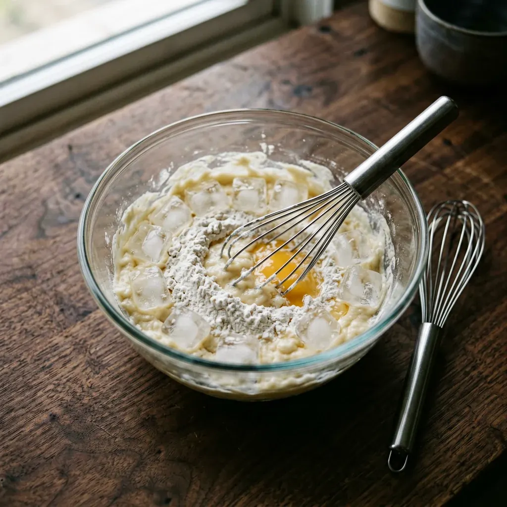 Темпура с лососем и пармезаном — шаг 4